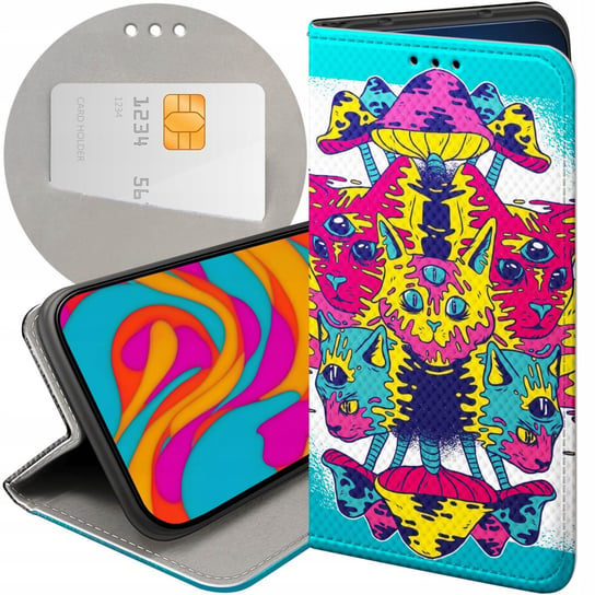 ETUI Z KLAPKĄ DO GOOGLE PIXEL 7 WZORY PSYCHO LSD PSYCHODELIC GRZYBKI CASE Google