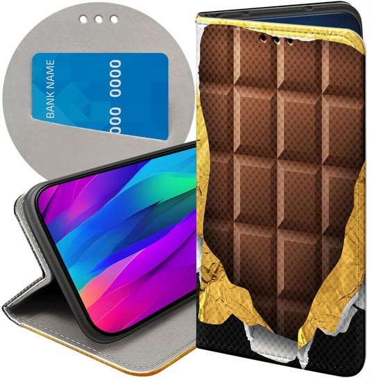 ETUI Z KLAPKĄ DO GOOGLE PIXEL 7A WZORY CZEKOLADA CHOCO SŁODYCZE FUTERAŁ Google