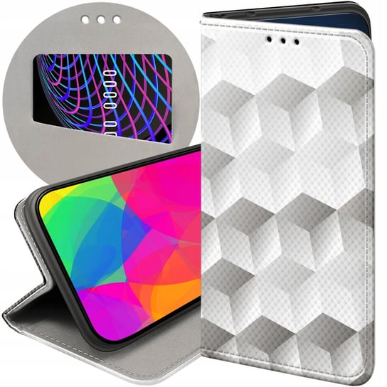 ETUI Z KLAPKĄ DO HONOR 90 5G WZORY 3D GEOMETRYCZNE ILUZJA FUTERAŁ CASE Honor