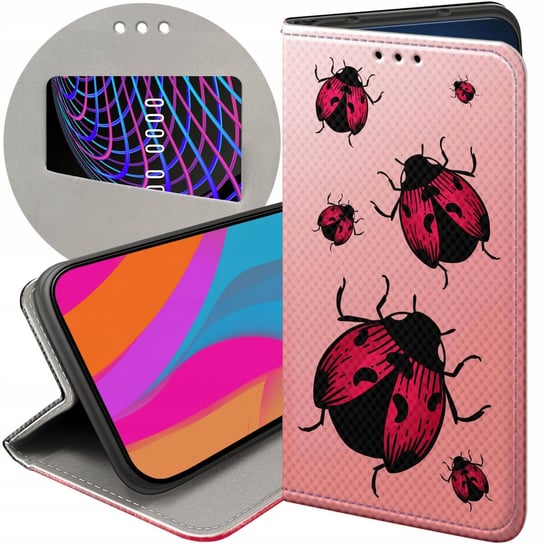 ETUI Z KLAPKĄ DO HONOR 90 5G WZORY BIEDRONKA Z BIEDRONKĄ LADYBUG FUTERAŁ Honor