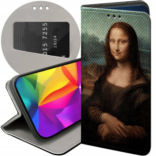 ETUI Z KLAPKĄ DO HONOR 90 5G WZORY LEONARDO DA VINCI MONA ŁASICZKA FUTERAŁ Honor