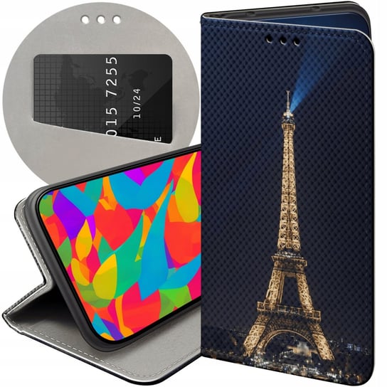 ETUI Z KLAPKĄ DO HONOR 90 5G WZORY PARYŻ FRANCJA EIFFEL FUTERAŁ POKROWIEC Honor