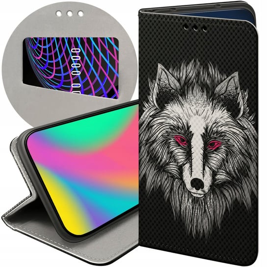 ETUI Z KLAPKĄ DO HONOR 90 5G WZORY WILK WILKOŁAK WOLF WILCZYCA FUTERAŁ CASE Honor