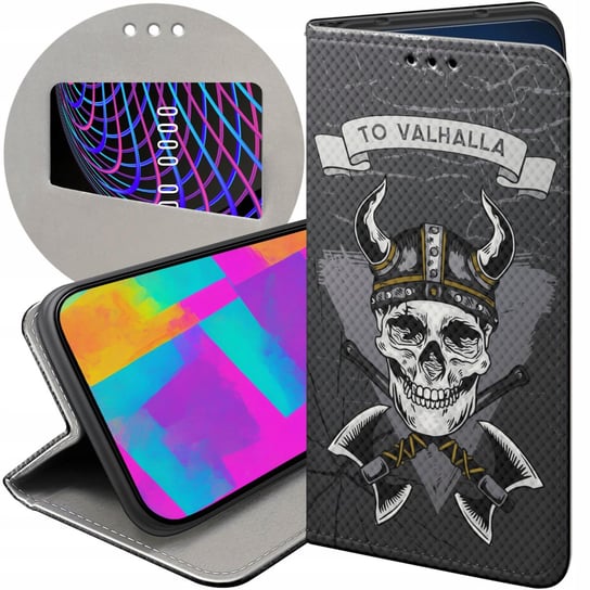 ETUI Z KLAPKĄ DO HONOR 90 LITE 5G WZORY WIKINGOWIE VIKING RUNY ODYN FUTERAŁ Honor