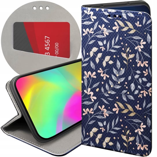 ETUI Z KLAPKĄ DO HUAWEI HONOR 8X WZORY FLORAL BOTANIKA BUKIETY FUTERAŁ CASE Huawei