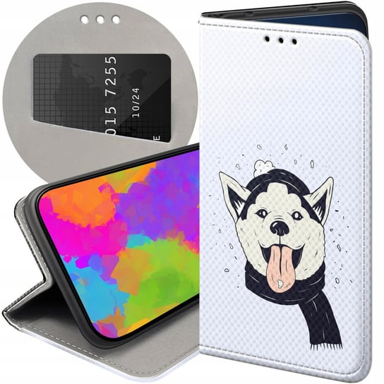 Etui Z Klapką Do Huawei Honor 8X Wzory Husky Psy Pieski Futerał Pokrowiec Huawei