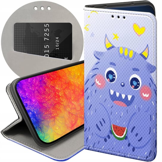 ETUI Z KLAPKĄ DO HUAWEI HONOR 8X WZORY POTWORY POTWÓR MONSTER FUTERAŁ CASE Huawei