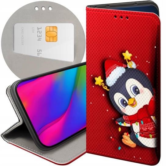 Etui Z Klapką Do Huawei Honor 8X Wzory Święta Christmas Mikołaj Futerał Huawei