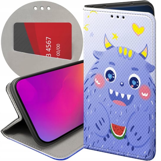 ETUI Z KLAPKĄ DO HUAWEI HONOR X50 5G WZORY POTWORY POTWÓR MONSTER FUTERAŁ Huawei