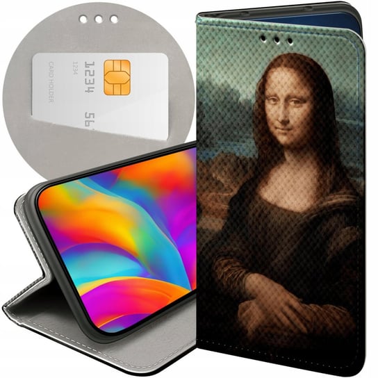 ETUI Z KLAPKĄ DO HUAWEI HONOR X7A WZORY LEONARDO DA VINCI MONA ŁASICZKA Huawei