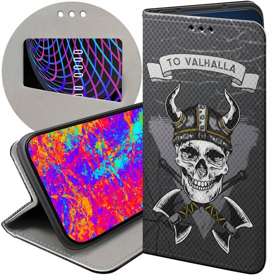 ETUI Z KLAPKĄ DO HUAWEI HONOR X7A WZORY WIKINGOWIE VIKING RUNY ODYN FUTERAŁ Huawei