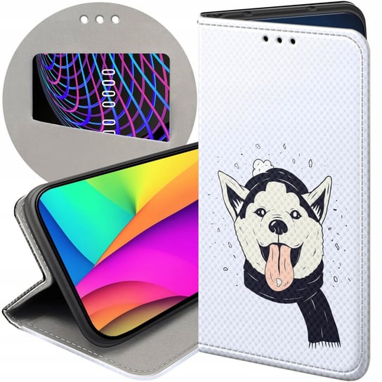 Etui Z Klapką Do Huawei Mate 20 Lite Wzory Husky Psy Pieski Futerał Case Huawei