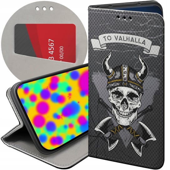 ETUI Z KLAPKĄ DO HUAWEI MATE 20 LITE WZORY WIKINGOWIE VIKING RUNY ODYN CASE Huawei