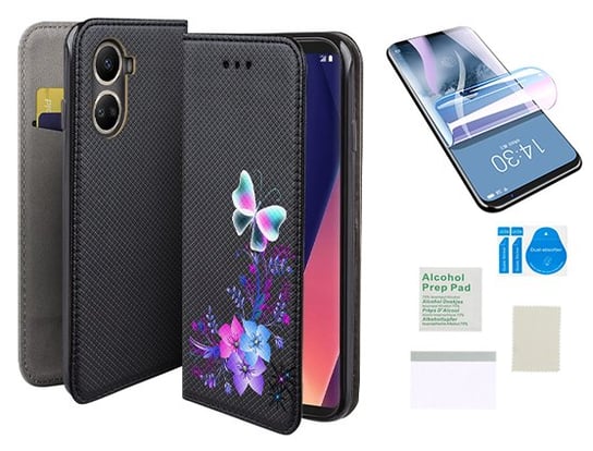 Etui z klapką do HUAWEI NOVA 10 SE motyl magnet case + folia ochronna TPU MARTECH