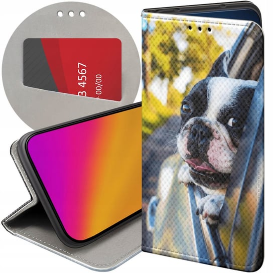 ETUI Z KLAPKĄ DO HUAWEI NOVA Y70 WZORY MOPS BULDOG FRANCUSKI ANGIELSKI CASE Huawei