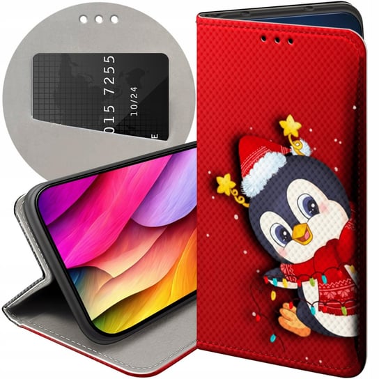 Etui Z Klapką Do Huawei Nova Y70 Wzory Święta Christmas Mikołaj Futerał Huawei
