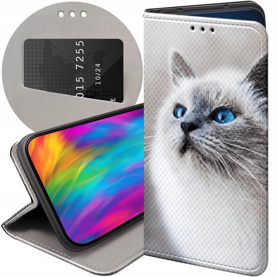 ETUI Z KLAPKĄ DO HUAWEI P SMART 2019 WZORY ANIMALS ZDJĘCIA ZWIERZĘTA CASE Huawei