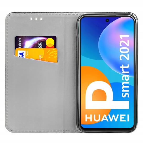 Etui Z Klapką Do Huawei P Smart 2021 Czarne Zamykane Magnetyczne Kabura Huawei