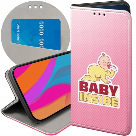 ETUI Z KLAPKĄ DO HUAWEI P SMART 2021 WZORY CIĄŻOWE PREGNANT BABY SHOWER Huawei