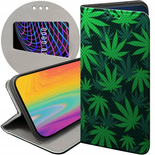 ETUI Z KLAPKĄ DO HUAWEI P SMART 2021 WZORY DLA PALACZY SMOKER WEED JOINT Huawei