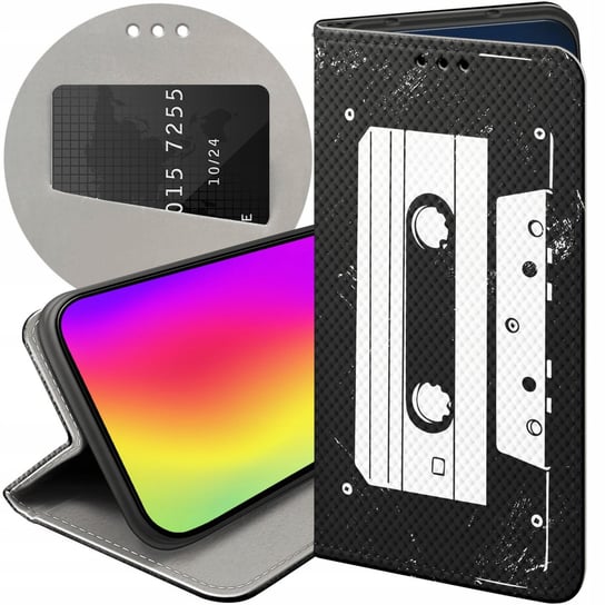 ETUI Z KLAPKĄ DO HUAWEI P SMART 2021 WZORY RETRO OLD SCHOOL MUZYKA GRY CASE Huawei