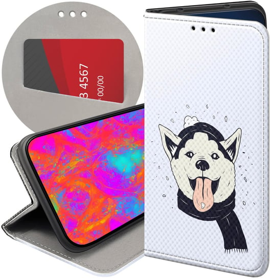 Etui Z Klapką Do Huawei P10 Lite Wzory Husky Psy Pieski Futerał Pokrowiec Huawei