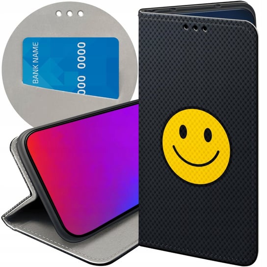 ETUI Z KLAPKĄ DO HUAWEI P10 LITE WZORY UŚMIECH SMILE EMOJI FUTERAŁ CASE Huawei