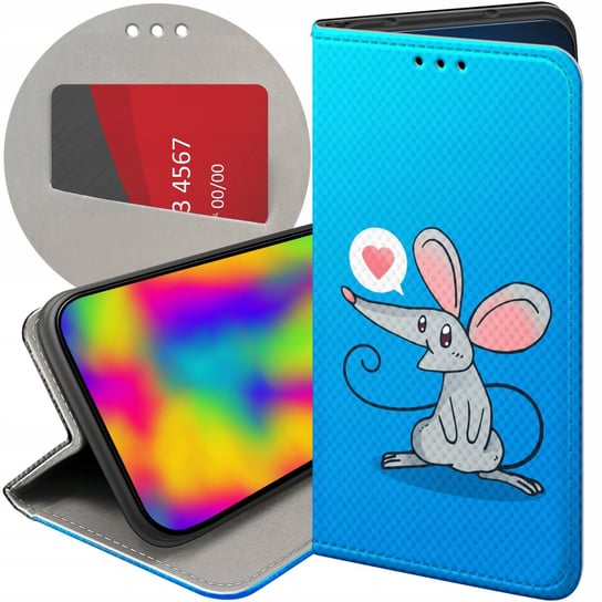 ETUI Z KLAPKĄ DO HUAWEI P10 WZORY MYSZKA MOUSE MINI FUTERAŁ POKROWIEC CASE Huawei