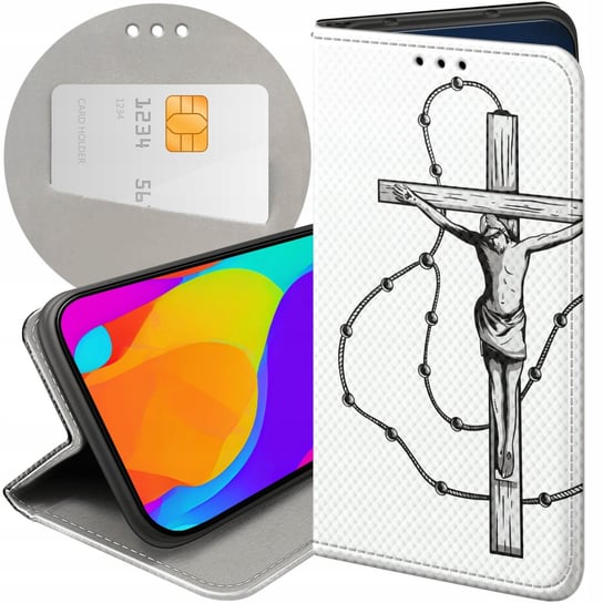 Etui Z Klapką Do Huawei P20 Pro Wzory Jezus Krzyż Różaniec Bóg Futerał Case Huawei