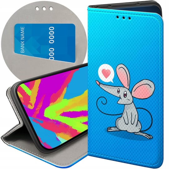 ETUI Z KLAPKĄ DO HUAWEI P20 PRO WZORY MYSZKA MOUSE MINI FUTERAŁ POKROWIEC Huawei