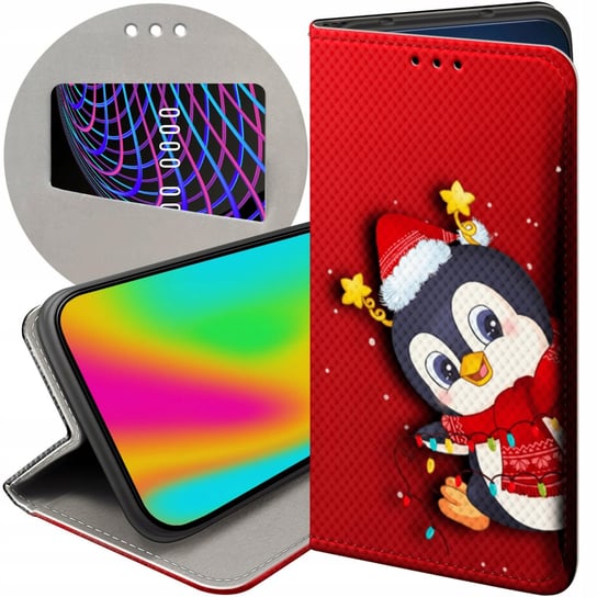 Etui Z Klapką Do Huawei P20 Pro Wzory Święta Christmas Mikołaj Pingwin Case Huawei