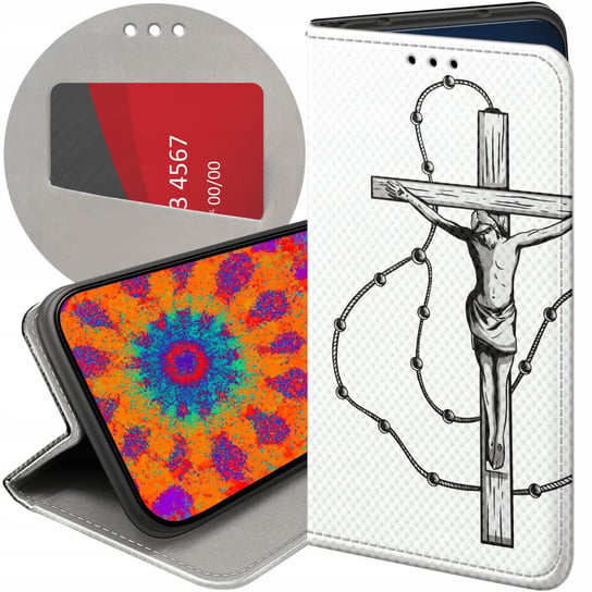 Etui Z Klapką Do Huawei P20 Wzory Jezus Krzyż Różaniec Bóg Futerał Case Huawei