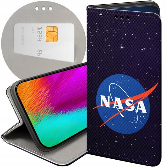 ETUI Z KLAPKĄ DO HUAWEI P20 WZORY NASA KOSMOS ASTRONOMIA GWIAZDY FUTERAŁ Huawei