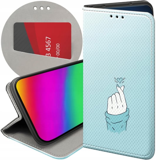 ETUI Z KLAPKĄ DO HUAWEI P20 WZORY NIEBIESKIE BLUE BLAU FUTERAŁ POKROWIEC Huawei