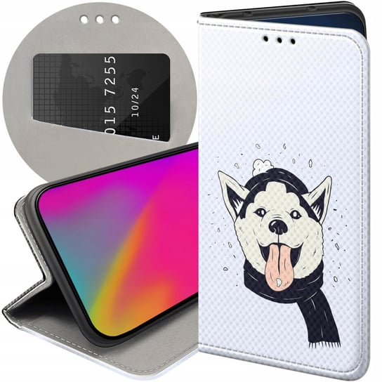 Etui Z Klapką Do Huawei P30 Lite Wzory Husky Psy Pieski Futerał Pokrowiec Huawei