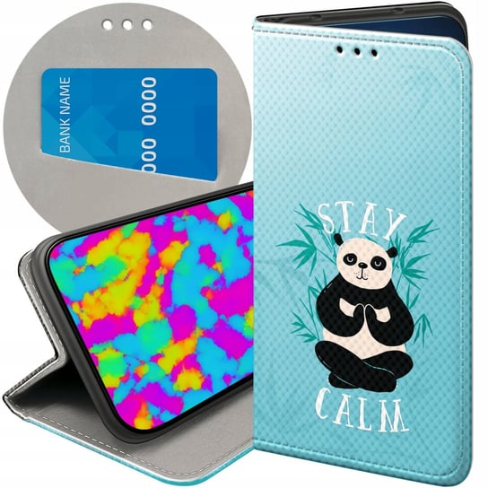 ETUI Z KLAPKĄ DO HUAWEI P30 LITE WZORY PANDA BAMBUS PANDY FUTERAŁ POKROWIEC Huawei