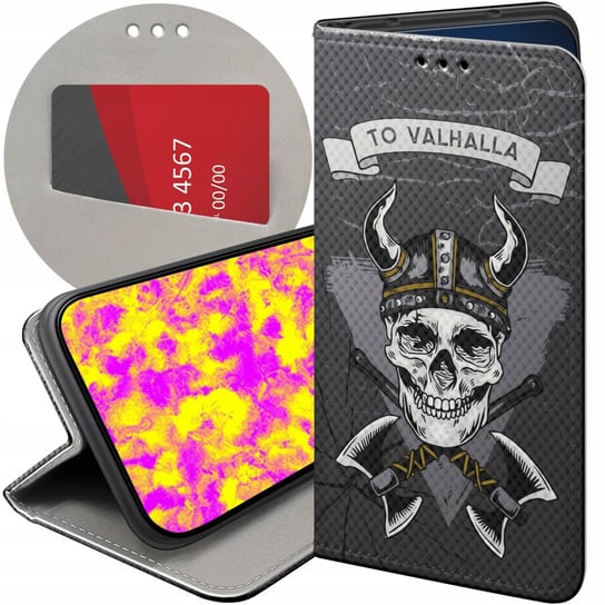 ETUI Z KLAPKĄ DO HUAWEI P30 WZORY WIKINGOWIE VIKING RUNY ODYN FUTERAŁ CASE Huawei