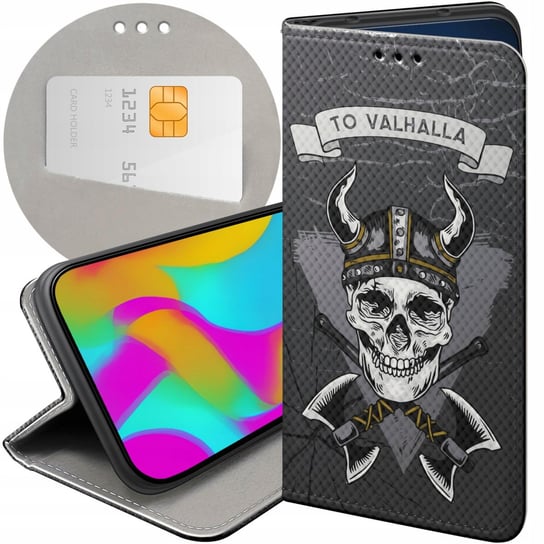 ETUI Z KLAPKĄ DO HUAWEI P40 WZORY WIKINGOWIE VIKING RUNY ODYN FUTERAŁ CASE Huawei