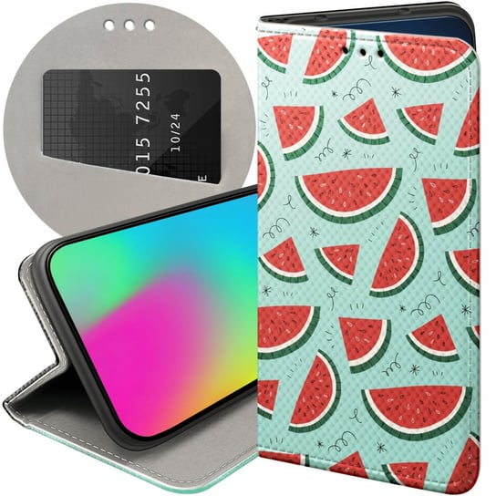 ETUI Z KLAPKĄ DO HUAWEI P9 LITE MINI WZORY OWOCE ARBUZ ANANAS CYTRYNY CASE Huawei