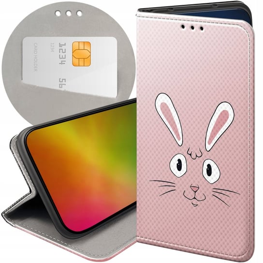 ETUI Z KLAPKĄ DO HUAWEI P9 LITE WZORY KRÓLIK ZAJĄC BUNNY FUTERAŁ POKROWIEC Huawei