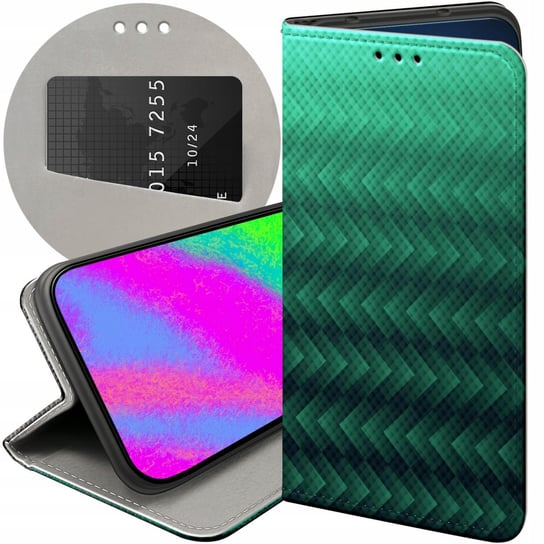 ETUI Z KLAPKĄ DO HUAWEI P9 LITE WZORY ZIELONE GRASSY GREEN FUTERAŁ CASE Huawei