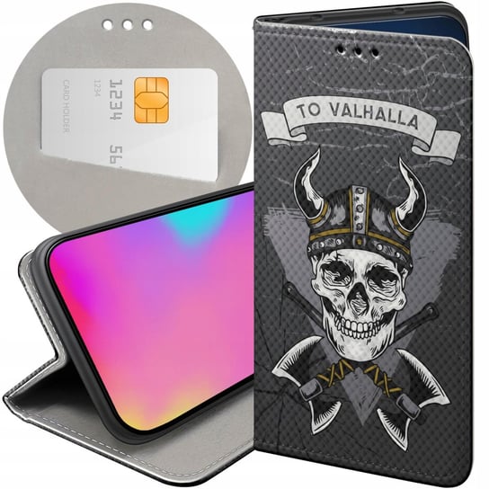 ETUI Z KLAPKĄ DO HUAWEI P9 WZORY WIKINGOWIE VIKING RUNY ODYN FUTERAŁ CASE Huawei