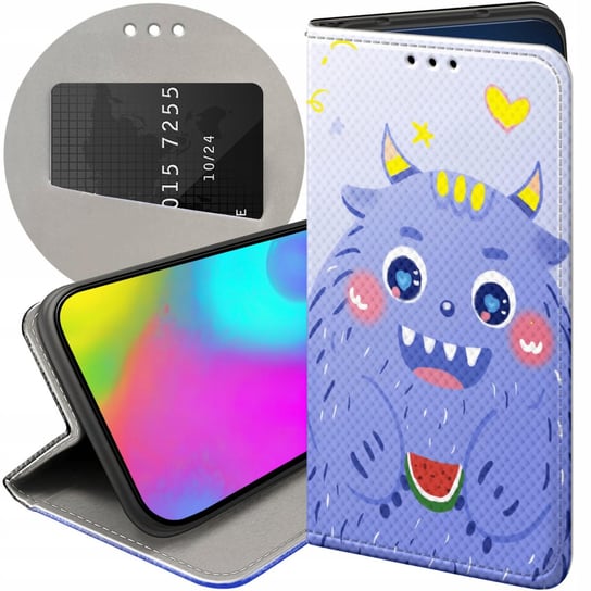 ETUI Z KLAPKĄ DO HUAWEI Y5 2018 WZORY POTWORY POTWÓR MONSTER FUTERAŁ CASE Huawei