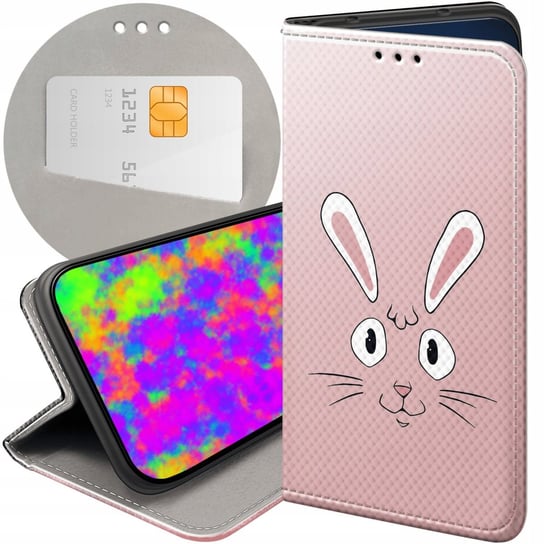 ETUI Z KLAPKĄ DO HUAWEI Y6 2017 / Y5 2017 WZORY KRÓLIK ZAJĄC BUNNY FUTERAŁ Huawei