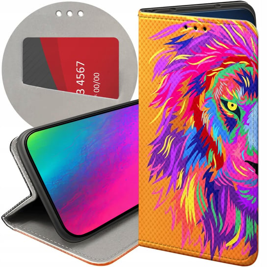 ETUI Z KLAPKĄ DO HUAWEI Y6 2018 WZORY NEONOWE NEON JASKRAWE FUTERAŁ CASE Huawei