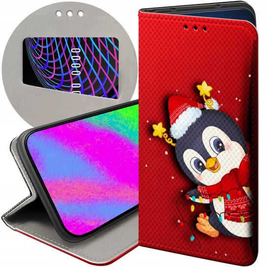 Etui Z Klapką Do Huawei Y6 2018 Wzory Święta Christmas Mikołaj Futerał Case Huawei