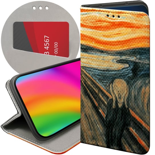 ETUI Z KLAPKĄ DO HUAWEI Y6 2019 WZORY EDVARD MUNCH KRZYK MALARSTWO FUTERAŁ Huawei