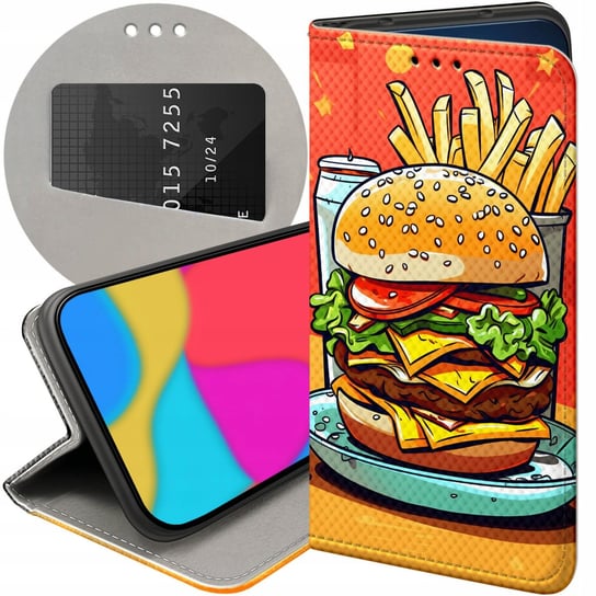 Etui Z Klapką Do Huawei Y6 2019 Wzory Hamburger Burgery Fast-Food Jedzenie Huawei