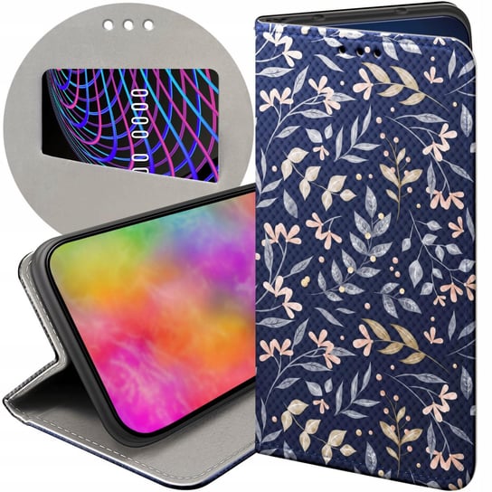 ETUI Z KLAPKĄ DO HUAWEI Y7 2019 WZORY FLORAL BOTANIKA BUKIETY FUTERAŁ CASE Huawei