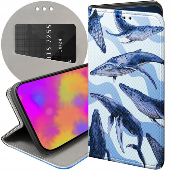 ETUI Z KLAPKĄ DO IPHONE 11 PRO WZORY MORZE FALE WODA AQUA FUTERAŁ POKROWIEC Apple